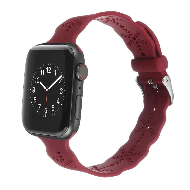 Bracelet en silicone flocon de neige pour Apple Watch Series, 7 41mm / 6&SE&5&4 40mm / 3&2&1 38mm, 7 45mm / 6&SE&5&4 44mm / 3&2&1 42mm