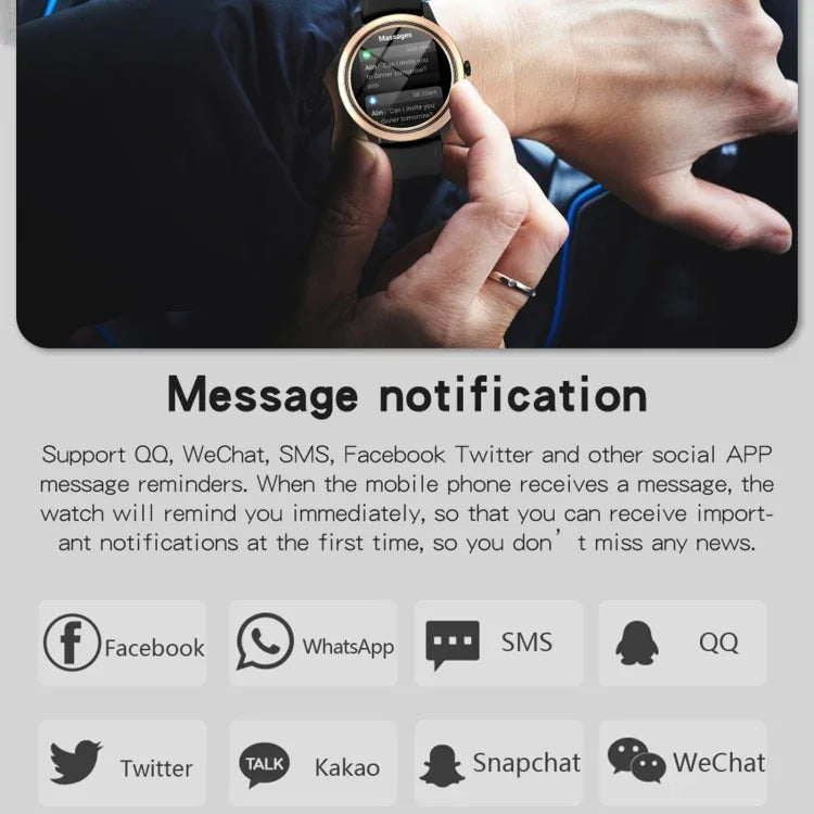 Montre connectée A60 avec écran IPS HD de 1,32 pouce, compatible avec les appels Bluetooth et la surveillance de la pression artérielle