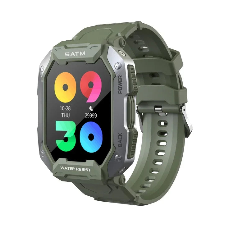 Montre connectée C20 avec écran TFT HD de 1,71 pouce, compatible avec la surveillance de la fréquence cardiaque et de l'oxygène sanguin.