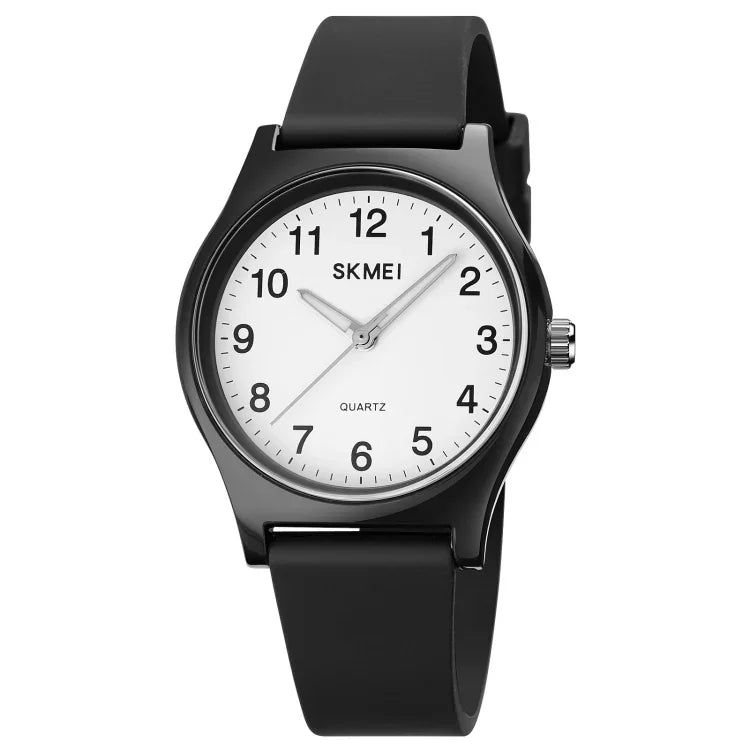 Montre à quartz étanche SKMEI 1760 avec boucle en acier inoxydable et bracelet en silicone