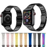 Bracelet de montre en acier inoxydable fin pour Apple Watch Series, 7 41mm / 6&SE&5&4 40mm / 3&2&1 38mm, 7 45mm / 6&SE&5&4 44mm / 3&2&1 42mm