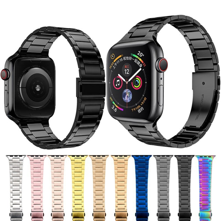 Bracelet de montre en acier inoxydable fin pour Apple Watch Series, 7 41mm / 6&SE&5&4 40mm / 3&2&1 38mm, 7 45mm / 6&SE&5&4 44mm / 3&2&1 42mm