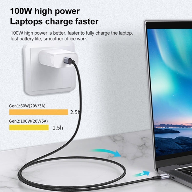 Câble d'extension coudé de transmission de données et charge USB-C / Type-C femelle à mâle 10Gbps, 25cm, 50cm, 1m