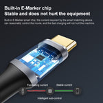 Câble d'extension coudé de transmission de données et charge USB-C / Type-C femelle à mâle 10Gbps, 25cm, 50cm, 1m