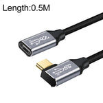 Câble d'extension coudé de transmission de données et charge USB-C / Type-C femelle à mâle 10Gbps, 25cm, 50cm, 1m