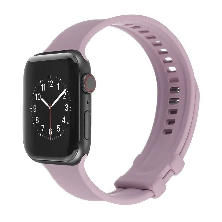 Bracelet de montre en silicone à boucle carrée pour Apple Watch Series, 7 41mm / 6&SE&5&4 40mm / 3&2&1 38mm, 7 45mm / 6&SE&5&4 44mm / 3&2&1 42mm
