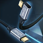 Câble de transmission de données et charge USB-C / Type-C mâle droit à mâle coudé 10Gbps, 50cm, 1m, 1,5m, 2m, 3m