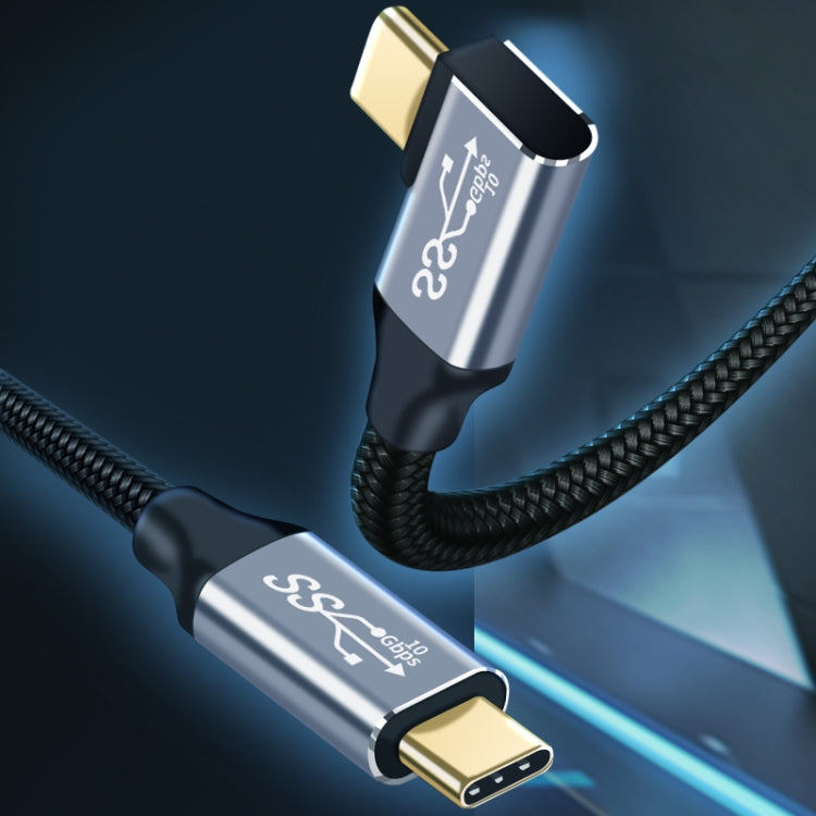 Câble de transmission de données et charge USB-C / Type-C mâle droit à mâle coudé 10Gbps, 50cm, 1m, 1,5m, 2m, 3m