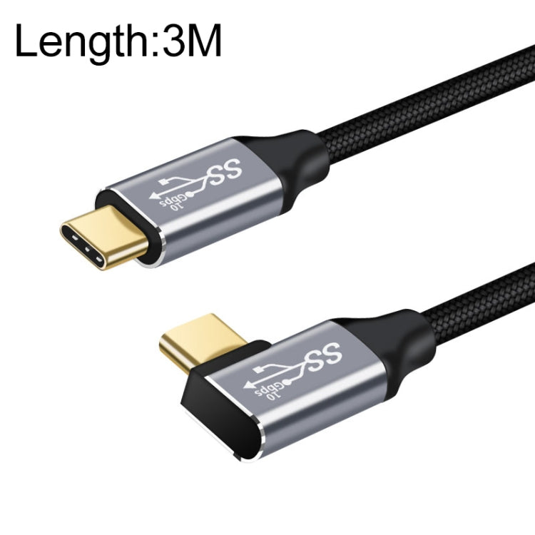 Câble de transmission de données et charge USB-C / Type-C mâle droit à mâle coudé 10Gbps, 50cm, 1m, 1,5m, 2m, 3m
