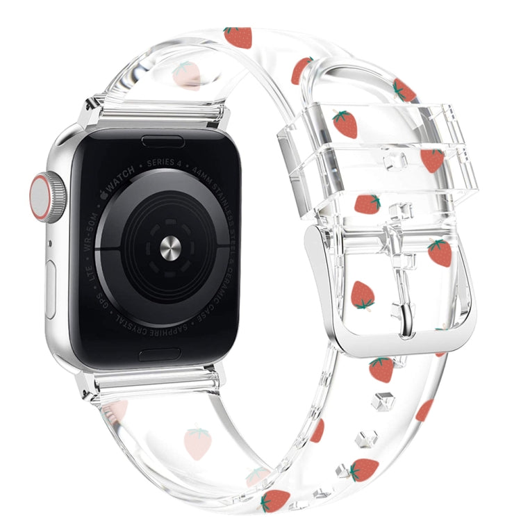 Bracelet de montre transparent à boucle carrée pour Apple Watch Series, 7 41 mm / 6&SE&5&4 40 mm / 3&2&1 38 mm, 7 45 mm / 6&SE&5&4 44 mm / 3&2&1 42 mm