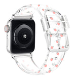 Square Buckle Transparent Watch Band For Apple Watch Series, 7 41mm / 6&SE&5&4 40mm / 3&2&1 38mm, 7 45mm / 6&SE&5&4 44mm / 3&2&1 42mm