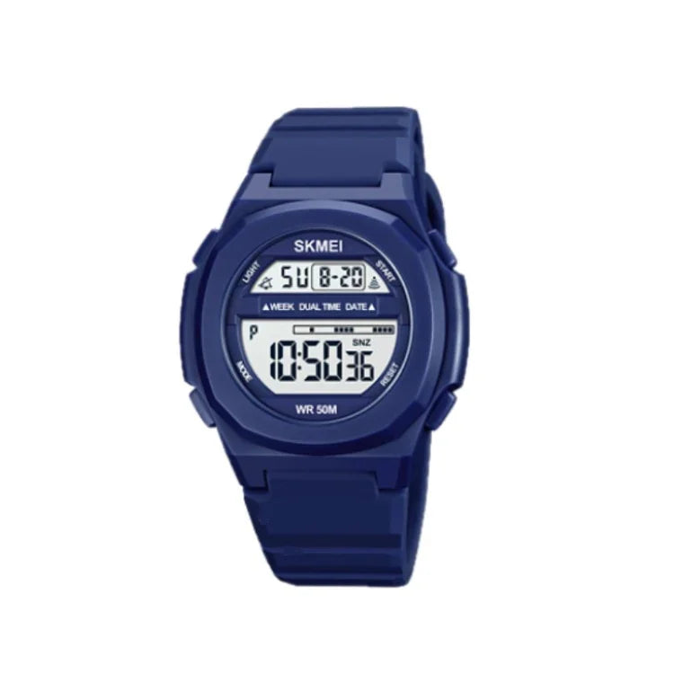 SKMEI 1821 Montre Électronique à Bracelet en Silicone avec Boucle en Acier Inoxydable