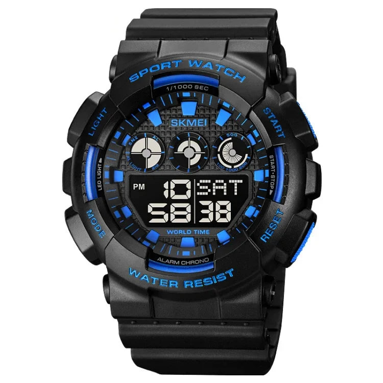 SKMEI 1857 Stainless Steel Buckle PU Strap Waterproof Electronic Watch