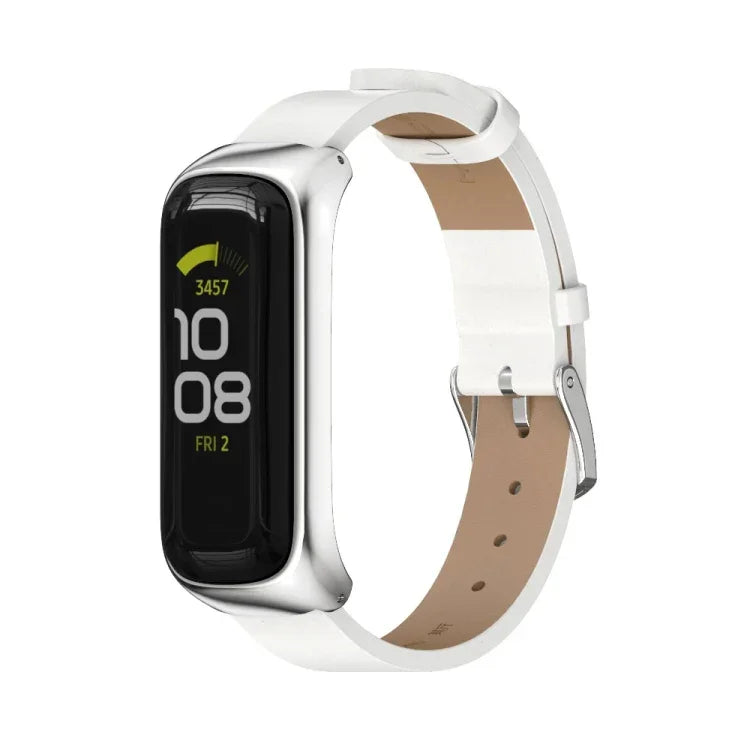Bracelet de montre en cuir microfibre et boîtier métallique MIJOBS, pour Samsung Galaxy Fit 2
