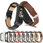 Bracelet de montre en cuir microfibre et boîtier métallique MIJOBS, pour Samsung Galaxy Fit 2