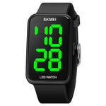SKMEI 1873 Montre électronique LED étanche à bracelet en PU