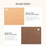 Tapis de souris double face ORICO, taille : 200x300mm, liège + café, liège + PU rose, liège + PU gris