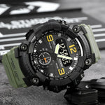 SKMEI 1965 Stainless Steel Buckle PU Strap Waterproof Electronic Watch