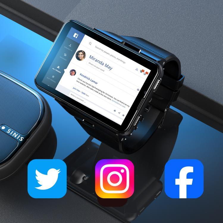 Montre connectée 4G S999 avec écran TFT de 2,88 pouces, Android 11, 4 Go+64 Go
