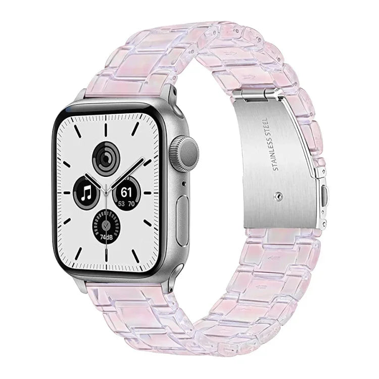 Bracelet de montre translucide à trois billes pour Apple Watch Series, 7 45mm / 6&SE&5&4 44mm / 3&2&1 42mm, 7 41mm / 6&SE&5&4 40mm / 3&2&1 38mm