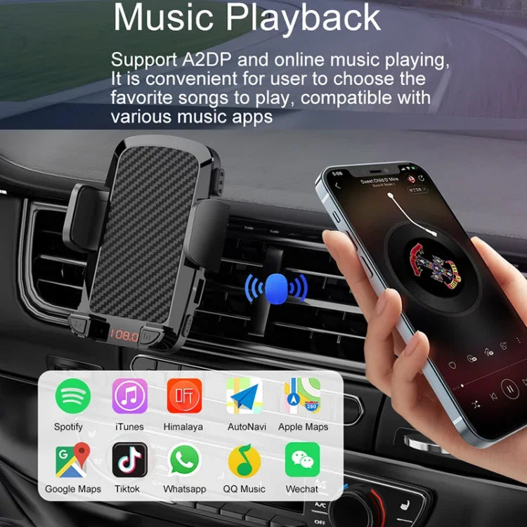 C1 Lecteur MP3 Bluetooth 5.0 pour voiture, transmetteur FM, support de téléphone pour grille d'aération, C1