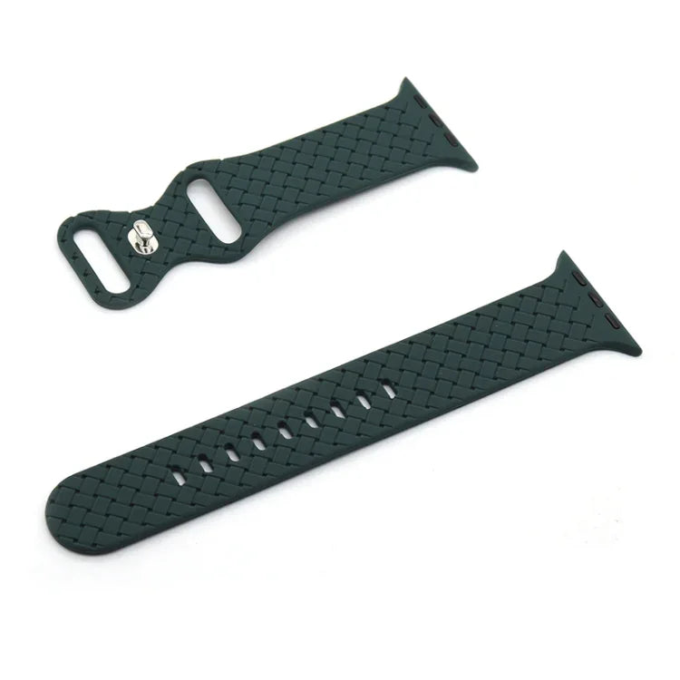 Bracelet de montre en texture tissée pour Apple Watch Series, 7 45mm / 6&SE&5&4 44mm / 3&2&1 42mm, 7 41mm / 6&SE&5&4 40mm / 3&2&1 38mm