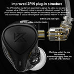 Écouteurs intra-auriculaires hybrides à bobine électrostatique KZ-ZEX PRO, avec microphone, sans microphone