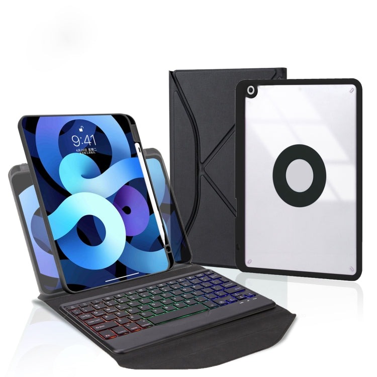 Étui en cuir avec clavier Bluetooth rétroéclairé et fente pour stylet Z11BS, pour iPad Pro 11 2021/2020/2018, pour iPad Air 11 2025 / 2024 / Air 5 / Air 4, pour iPad 10.2 2021/2020/2019