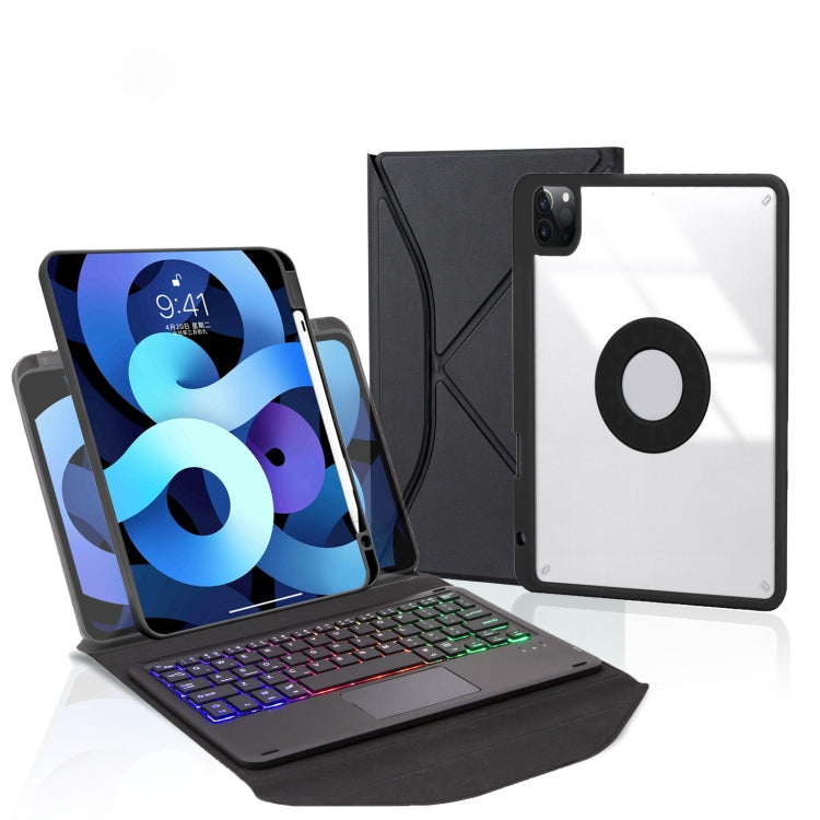 Étui en cuir avec clavier Bluetooth rétroéclairé et pavé tactile Z11B-AS et fente pour stylet, pour iPad Pro 11 2021/2020/2018, pour iPad Air 11 2025 / 2024 / Air 5 / Air 4, pour iPad 10.2 2021/2020/2019