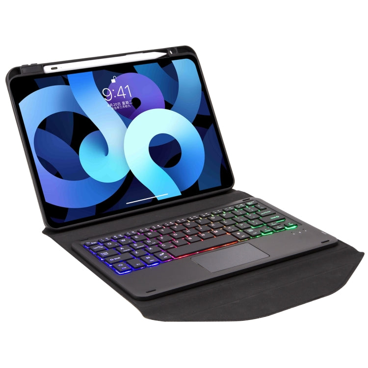 Étui en cuir avec clavier Bluetooth rétroéclairé et pavé tactile Z11B-AS et fente pour stylet, pour iPad Pro 11 2021/2020/2018, pour iPad Air 11 2025 / 2024 / Air 5 / Air 4, pour iPad 10.2 2021/2020/2019