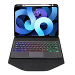 Étui en cuir avec clavier Bluetooth rétroéclairé et pavé tactile Z11B-AS et fente pour stylet, pour iPad Pro 11 2021/2020/2018, pour iPad Air 11 2025 / 2024 / Air 5 / Air 4, pour iPad 10.2 2021/2020/2019