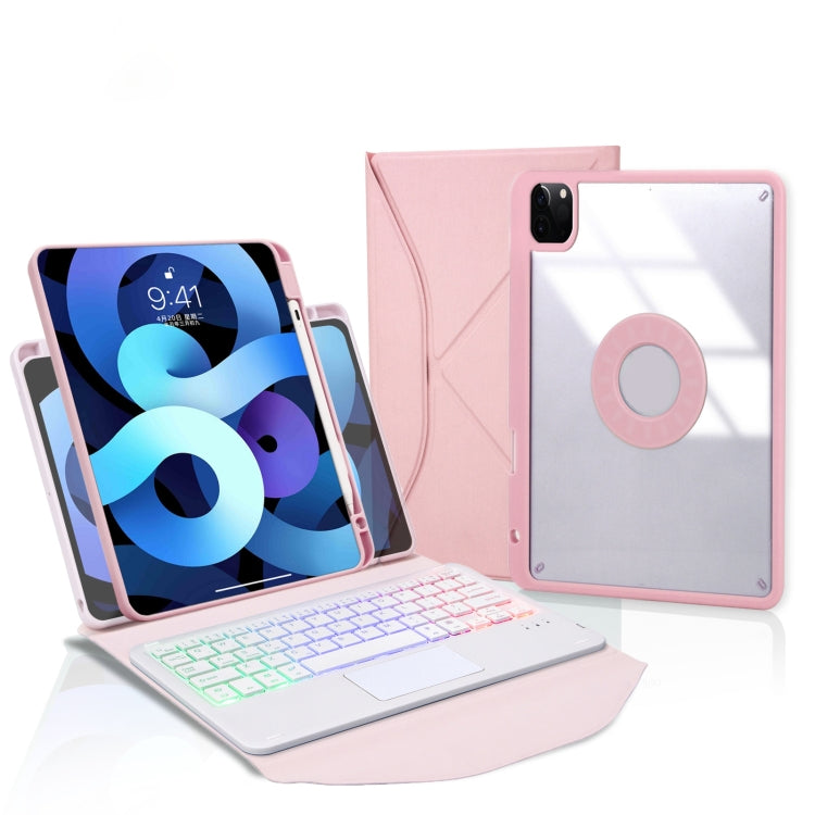 Étui en cuir avec clavier Bluetooth rétroéclairé et pavé tactile Z11B-AS et fente pour stylet, pour iPad Pro 11 2021/2020/2018, pour iPad Air 11 2025 / 2024 / Air 5 / Air 4, pour iPad 10.2 2021/2020/2019
