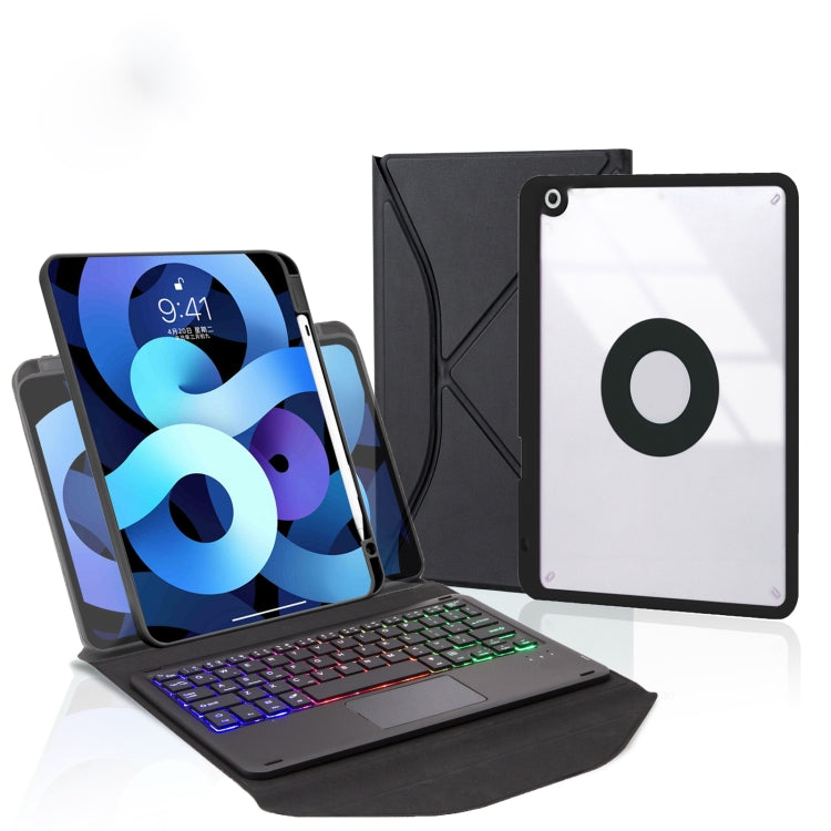 Étui en cuir avec clavier Bluetooth rétroéclairé et pavé tactile Z11B-AS et fente pour stylet, pour iPad Pro 11 2021/2020/2018, pour iPad Air 11 2025 / 2024 / Air 5 / Air 4, pour iPad 10.2 2021/2020/2019