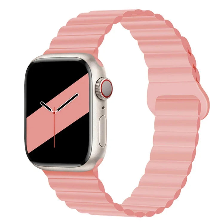 Bracelet de montre en silicone magnétique à boucle inversée pour Apple Watch Series, 7 45mm / 6&SE&5&4 44mm / 3&2&1 42mm, 7 41mm / 6&SE&5&4 40mm / 3&2&1 38mm