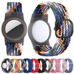 Bracelet en nylon tressé avec étui en TPU anti-perte pour AirTag 2e génération / AirTag 1re génération