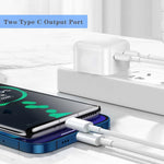 Chargeur double ports USB-C / Type-C PD 50W, prise PD 50W EU, prise PD 50W US