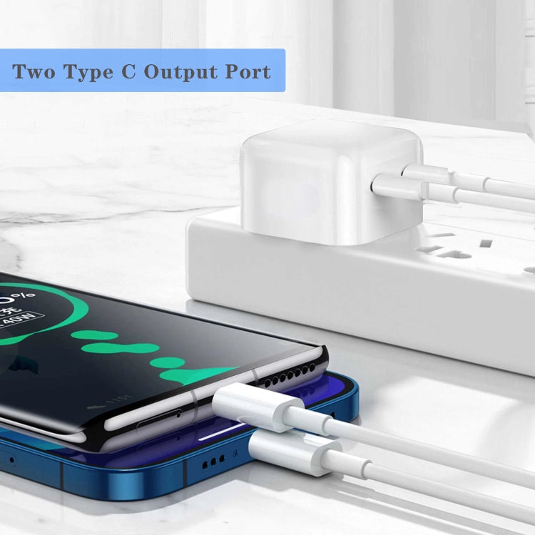 Chargeur double ports USB-C / Type-C PD 50W, prise PD 50W EU, prise PD 50W US