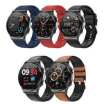 E300 1.32 Inch Screen Leather Watch Strap Smart Health Watch Supports Body Temperature Monitoring, ECG monitoring blood pressure
