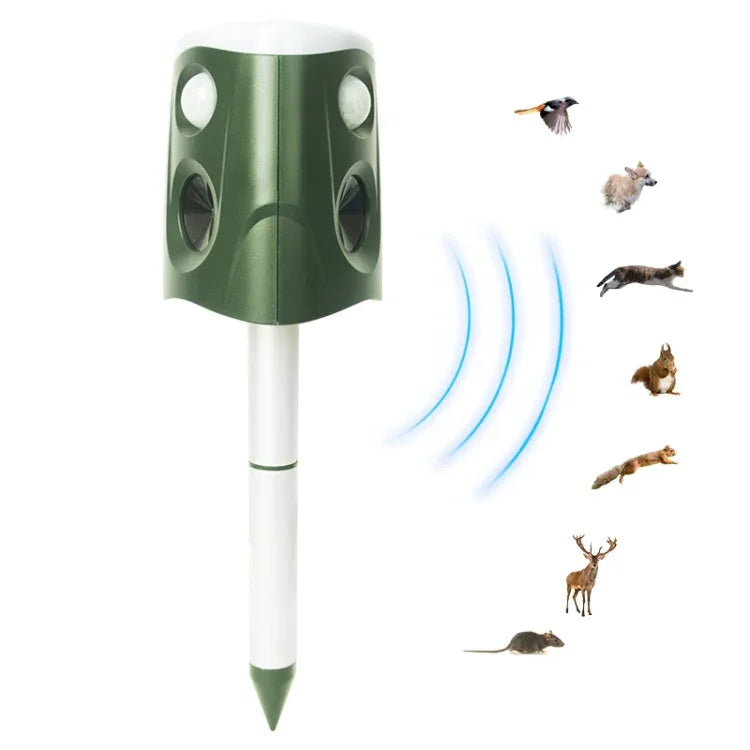 SJZ026 Répulsif solaire à ultrasons à 360 degrés pour animaux de plein air, SJZ026