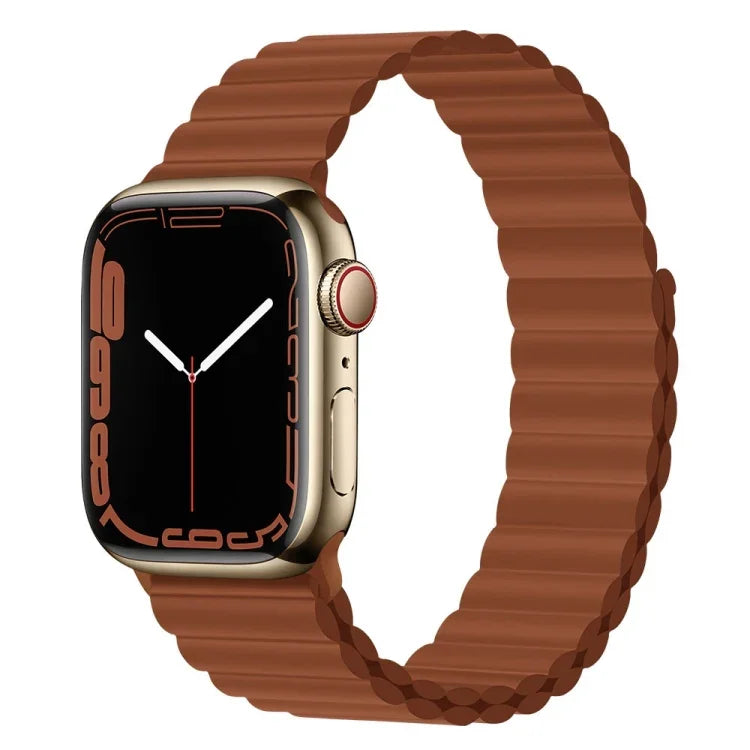 Silicone Magnet Watch Band For Apple Watch Series, 7 45mm / 6&SE&5&4 44mm / 3&2&1 42mm, 7 41mm / 6&SE&5&4 40mm / 3&2&1 38mm