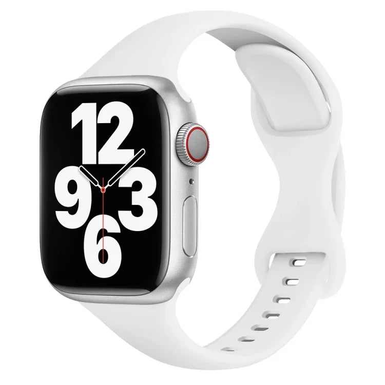Bracelet de montre à boucle papillon taille fine pour Apple Watch Series, 7 45mm / 6&SE&5&4 44mm / 3&2&1 42mm, 7 41mm / 6&SE&5&4 40mm / 3&2&1 38mm