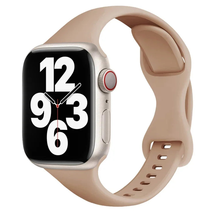 Small Waist Butterfly Buckle Watch Band For Apple Watch Series, 7 45mm / 6&SE&5&4 44mm / 3&2&1 42mm, 7 41mm / 6&SE&5&4 40mm / 3&2&1 38mm