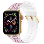 Bracelet de montre à boucle carrée et impression couleur pour Apple Watch Series, 7 45mm / 6&SE&5&4 44mm / 3&2&1 42mm, 7 41mm / 6&SE&5&4 40mm / 3&2&1 38mm