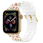 Bracelet de montre à boucle carrée et impression couleur pour Apple Watch Series, 7 45mm / 6&SE&5&4 44mm / 3&2&1 42mm, 7 41mm / 6&SE&5&4 40mm / 3&2&1 38mm