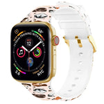 Bracelet de montre à boucle carrée et impression couleur pour Apple Watch Series, 7 45mm / 6&SE&5&4 44mm / 3&2&1 42mm, 7 41mm / 6&SE&5&4 40mm / 3&2&1 38mm