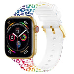 Bracelet de montre à boucle carrée et impression couleur pour Apple Watch Series, 7 45mm / 6&SE&5&4 44mm / 3&2&1 42mm, 7 41mm / 6&SE&5&4 40mm / 3&2&1 38mm