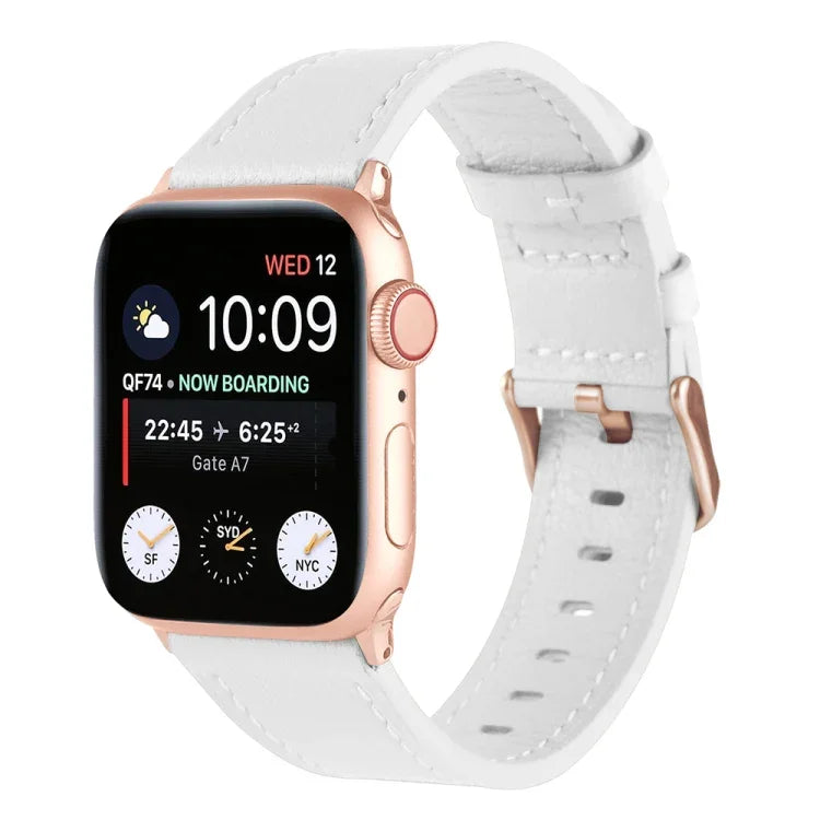 Bracelet de montre universel en cuir véritable pour Apple Watch Series, 7 45mm / 6&SE&5&4 44mm / 3&2&1 42mm, 7 41mm / 6&SE&5&4 40mm / 3&2&1 38mm