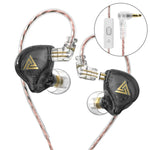 Écouteurs filaires à basse dynamique QKZ AK6 PLUS HiFi avec microphone ou sans microphone, avec câble audio détachable