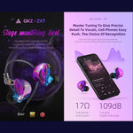 Écouteurs de scène intra-auriculaires stéréo HIFI QKZ ZXT Sports, avec commande filaire, version standard, avec micro