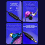 Écouteurs de scène intra-auriculaires stéréo HIFI QKZ ZXT Sports, avec commande filaire, version standard, avec micro